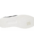 Dolce & Gabbana Black Lace Leather Logo Flat Slip-On Sneakers