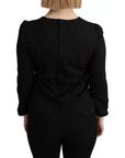 Dolce & Gabbana Black Lace Long Sleeves Blouse STAFF Top