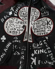 Dolce & Gabbana Black Bordeaux Hooded Leather DG King of Love Jacket