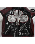 Dolce & Gabbana Black Bordeaux Hooded Leather DG King of Love Jacket