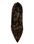 Dolce & Gabbana Brown Leopard Pony Hair Heels Pumps Shoes