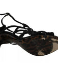 Dolce & Gabbana Black Suede Ankle Strap Stiletto Shoes