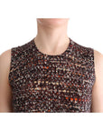 Dolce & Gabbana Sleeveless Multicolor Knit Wool Top