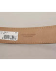 Dolce & Gabbana Black Leather Gold Metal Logo Engraved Buckle Belt