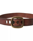 Dolce & Gabbana Brown Leather Gold Metal Buckle Women Belt