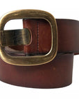 Dolce & Gabbana Brown Leather Gold Metal Buckle Women Belt