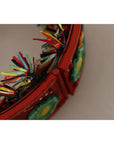 Dolce & Gabbana Multicolor Floral Wide Waist Carretto Belt