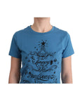 Dolce & Gabbana Chic Blue Cotton Tee with 2017 Print