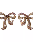 Dolce & Gabbana Gold Brass Pink Clear Crystal Bow Fiocchi Christmas