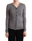 Dolce & Gabbana Gray Wool Button Down Cardigan Sweater