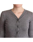 Dolce & Gabbana Gray Wool Button Down Cardigan Sweater