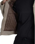 Dolce & Gabbana Beige Leather Full Zip Biker Coat Jacket