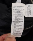 Dolce & Gabbana Black Leather Hooded Blouson Coat Jacket