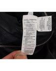 Dolce & Gabbana Black Leather Hooded Blouson Coat Jacket