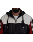 Dolce & Gabbana Black Leather Hooded Blouson Coat Jacket