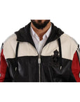 Dolce & Gabbana Black Leather Hooded Blouson Jacket