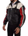 Dolce & Gabbana Black Leather Hooded Blouson Jacket