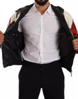 Dolce & Gabbana Black Leather Hooded Blouson Jacket
