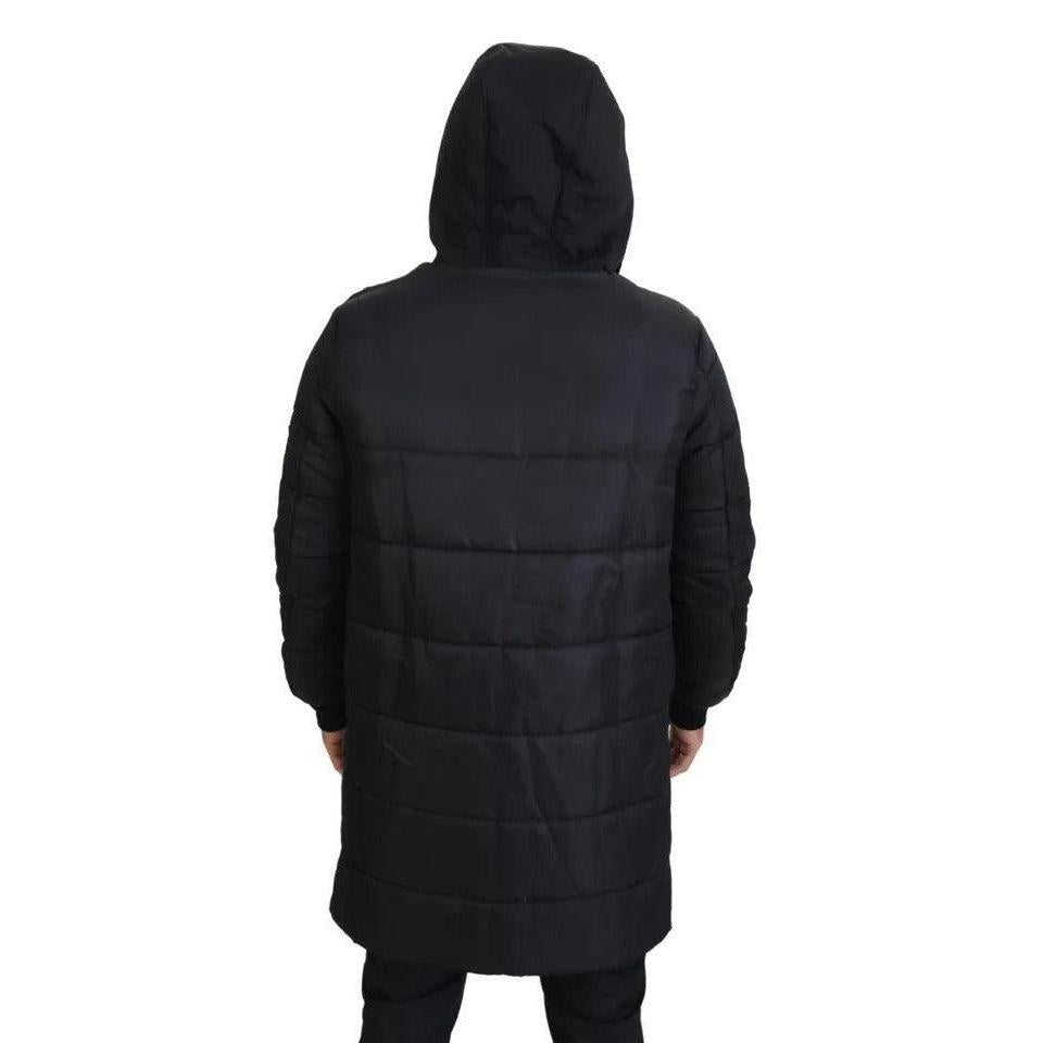 Dolce & Gabbana Black Nylon Hooded Parka Coat Winter Jacket