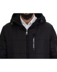 Dolce & Gabbana Black Nylon Hooded Parka Coat Winter Jacket