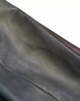 Dolce & Gabbana Blue Leather Full Zip Biker Blouson Jacket