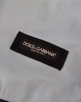 Dolce & Gabbana Blue Leather Perforated Full Zip Jacket