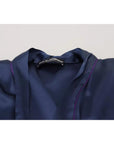 Dolce & Gabbana Blue Satin Silk Waist Belt Robe Jacket