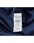 Dolce & Gabbana Blue Satin Silk Waist Belt Robe Jacket
