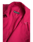 Dolce & Gabbana Dark Pink Double Breasted Trench Coat Jacket