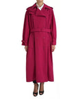 Dolce & Gabbana Dark Pink Double Breasted Trench Coat Jacket