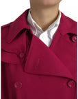 Dolce & Gabbana Dark Pink Double Breasted Trench Coat Jacket