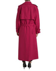 Dolce & Gabbana Dark Pink Double Breasted Trench Coat Jacket