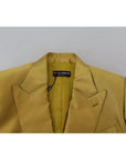 Dolce & Gabbana Gold Satin Long Sleeves Blazer Coat Jacket