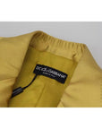 Dolce & Gabbana Gold Satin Long Sleeves Blazer Coat Jacket