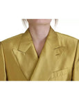Dolce & Gabbana Gold Satin Long Sleeves Blazer Coat Jacket