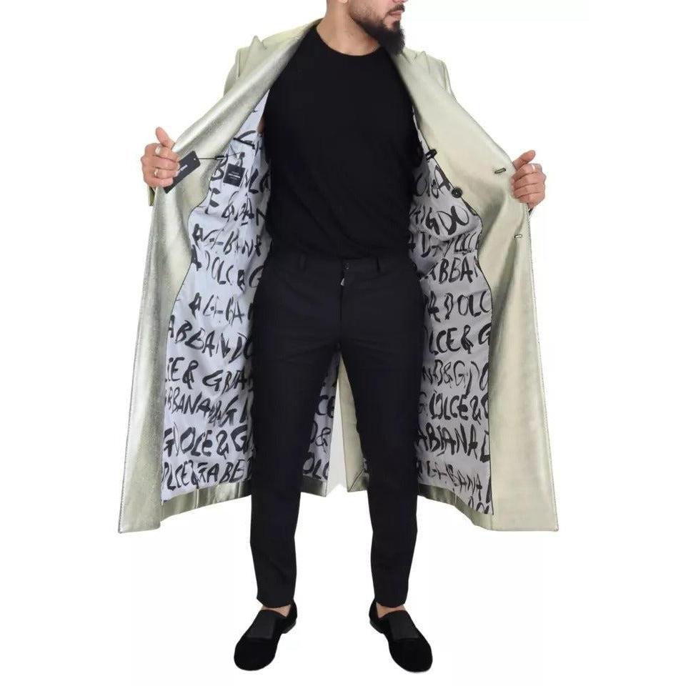 Dolce & Gabbana Gold Viscose Long Double Breasted Jacket