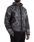 Dolce & Gabbana Gray Bandana Hooded Full Zip Bomber Jacket