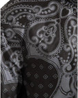 Dolce & Gabbana Gray Bandana Hooded Full Zip Bomber Jacket