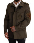 Dolce & Gabbana Green Cotton DG Love Blouson Coat Jacket
