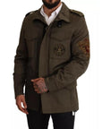 Dolce & Gabbana Green Cotton DG Love Blouson Coat Jacket