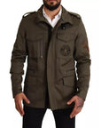 Dolce & Gabbana Green Cotton DG Love Blouson Coat Jacket