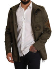 Dolce & Gabbana Green Cotton DG Love Blouson Coat Jacket
