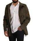 Dolce & Gabbana Green Cotton DG Love Blouson Coat Jacket