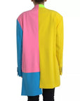 Dolce & Gabbana Multicolor Patchwork Peak Lapel Coat Jacket