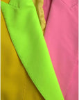 Dolce & Gabbana Multicolor Patchwork Peak Lapel Coat Jacket