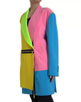 Dolce & Gabbana Multicolor Patchwork Peak Lapel Coat Jacket