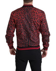 Dolce & Gabbana Red Leopard Bomber Short Coat Jacket