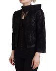Dolce & Gabbana Black Lace Sheer Corset Organza Silk Jacket