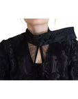 Dolce & Gabbana Black Lace Sheer Corset Organza Silk Jacket