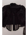 Dolce & Gabbana Black Lace Sheer Corset Organza Silk Jacket